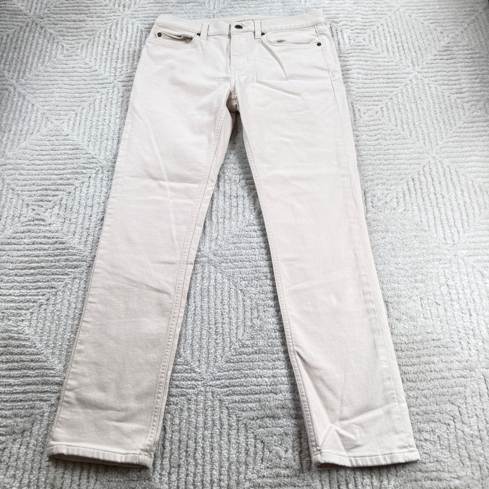 Banana Republic Traveler Pants Mens 30x30 Cream Slim Fit Stretch Preppy Casual